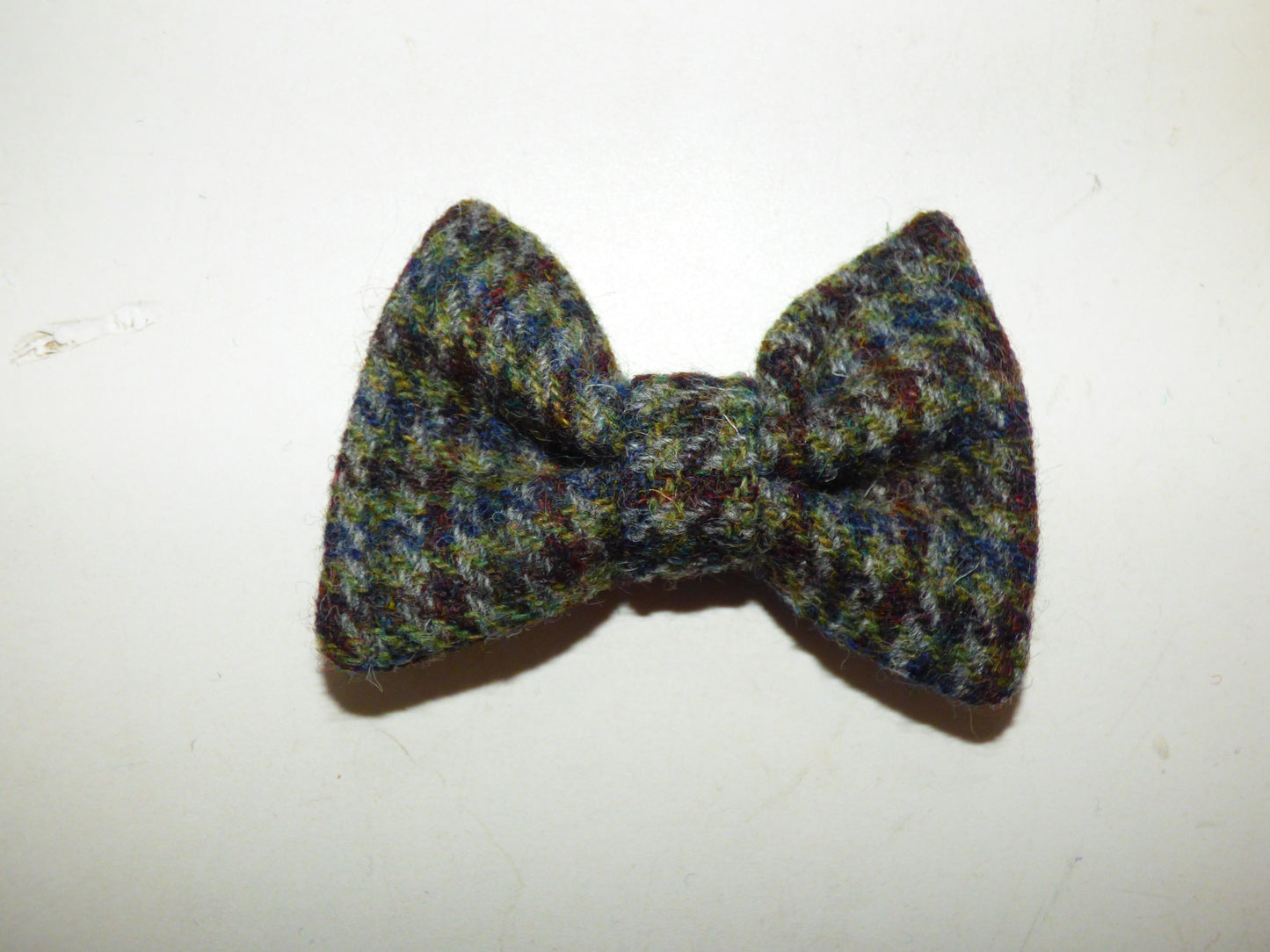 (Hamish) Houndstooth Harris Tweed Dog Bow - BOWZOS