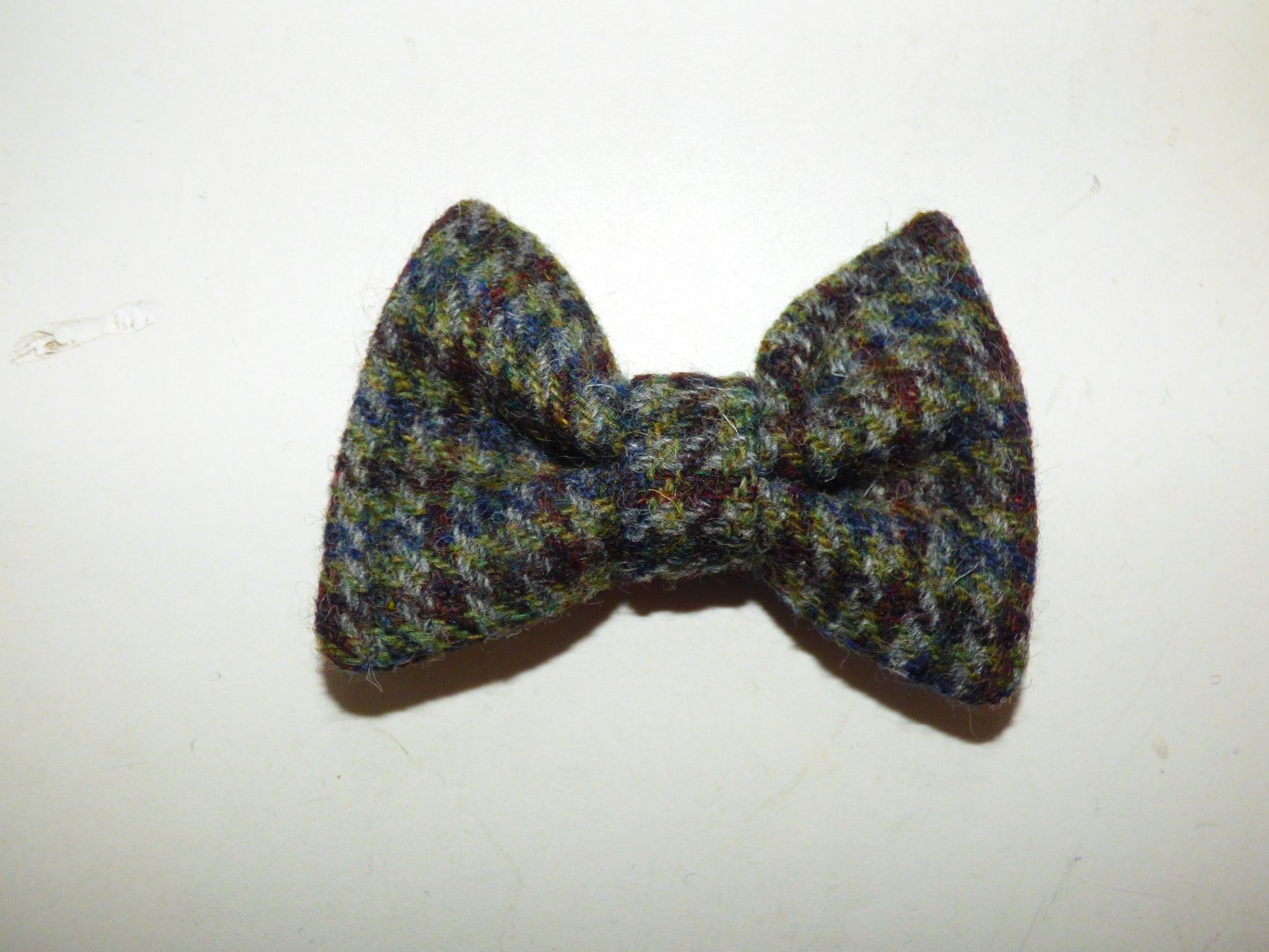 (Hamish) Houndstooth Harris Tweed Dog Bow - BOWZOS