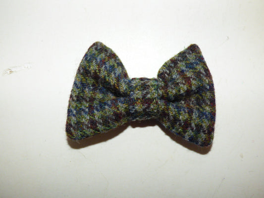 (Hamish) Houndstooth Harris Tweed Dog Bow - BOWZOS
