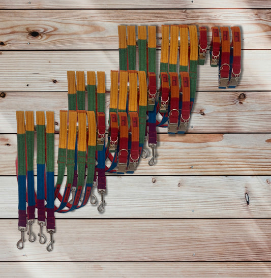 Harris Tweed® Rainbow Dog Collar & Lead Set 🌈