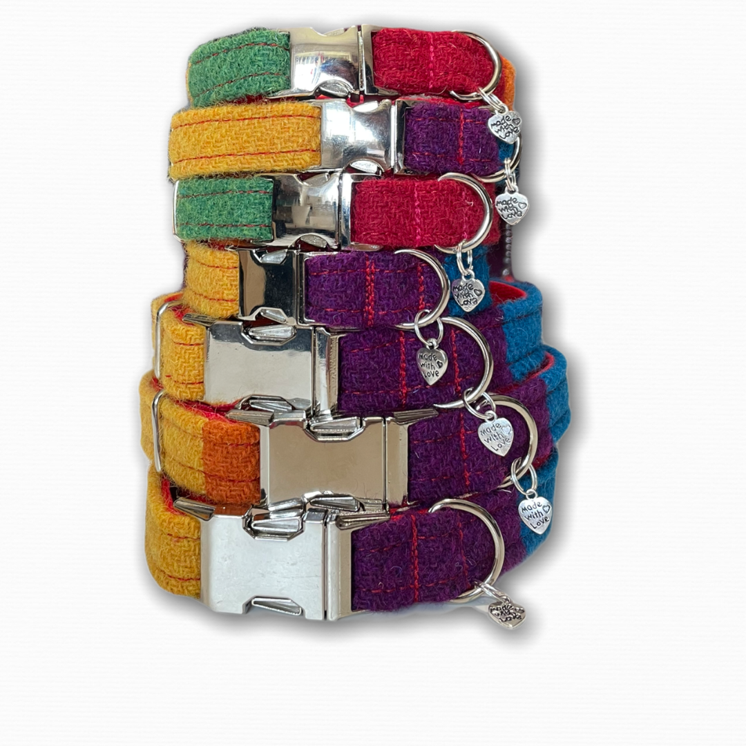 Harris Tweed® Rainbow Dog Collar & Lead Set 🌈