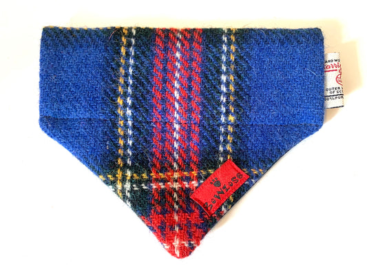 Harris Tweed Bandana - Blue Stewart Tartan - BOWZOS