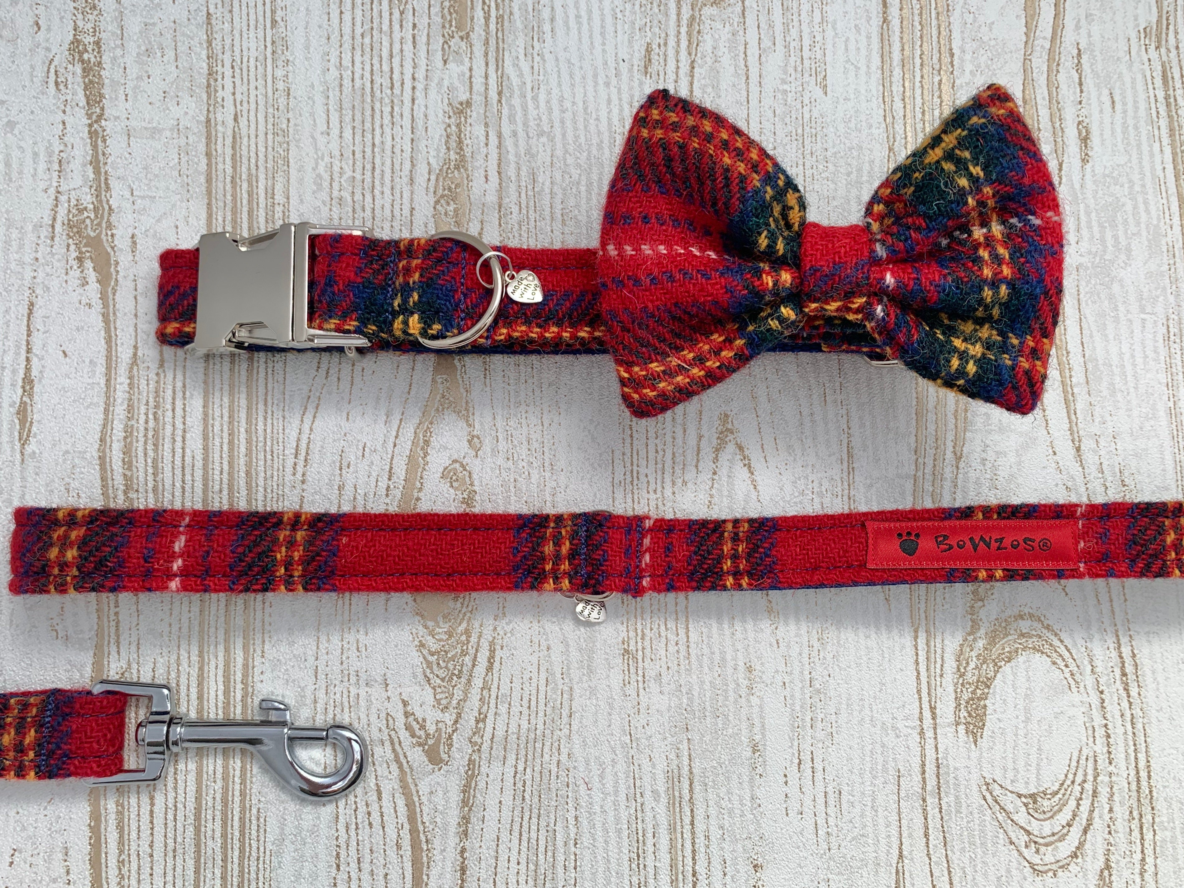 Red bow shop tie dog collar