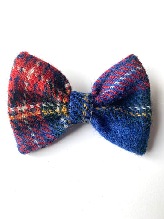 Bowzos Bow - Harris Tweed Blue Stewart Tartan - BOWZOS