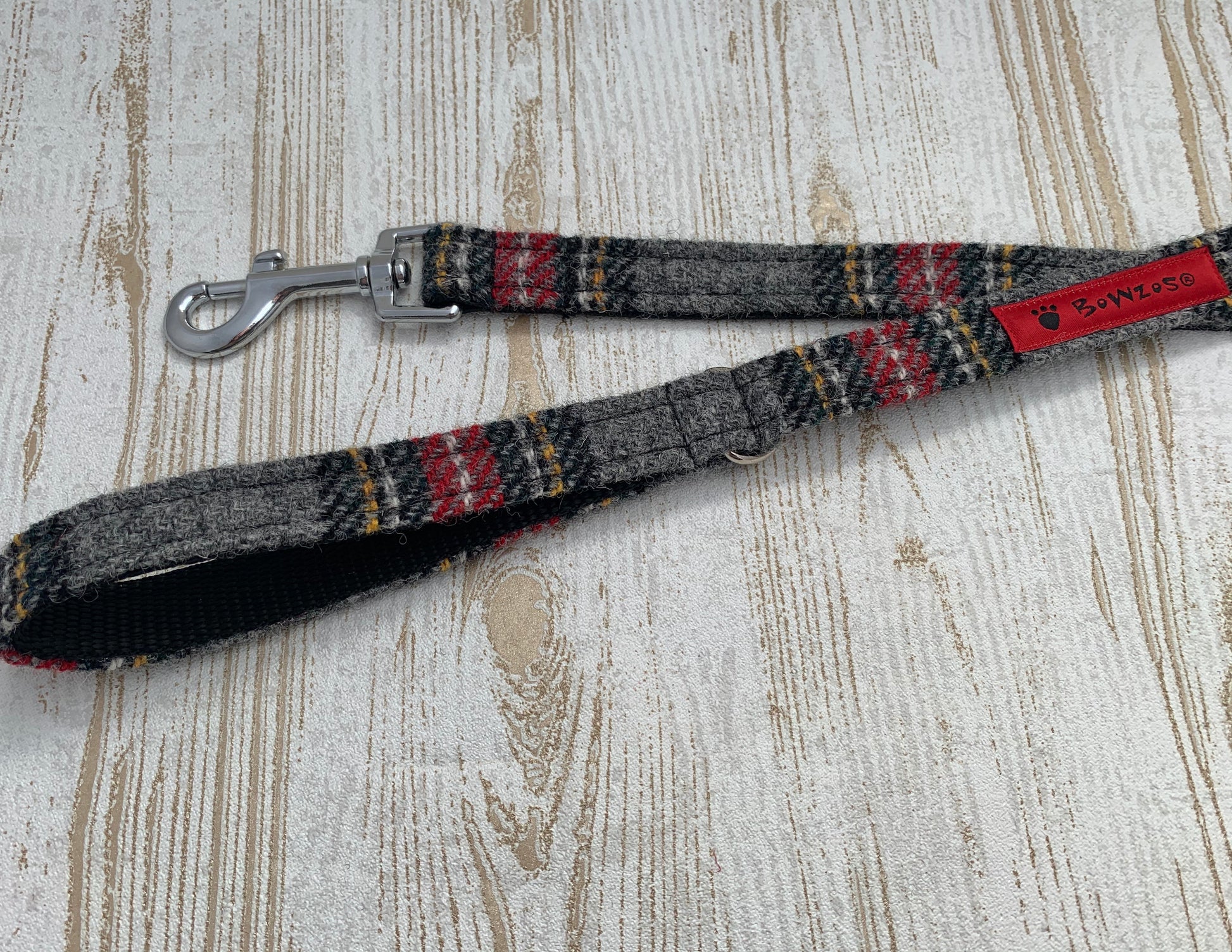 Dog Lead - Grey Stewart Tartan - BOWZOS