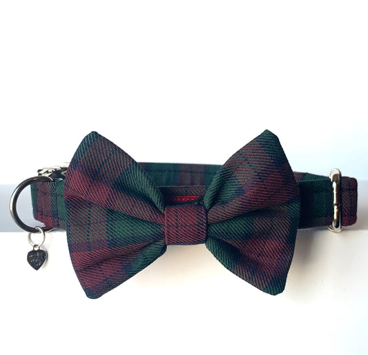 Bow Tie Dog Collar - Lindsay Tartan - BOWZOS