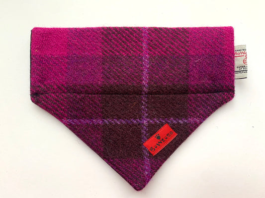 (Mull) Bowzos Harris Tweed® Bandana - Fuschia Purple