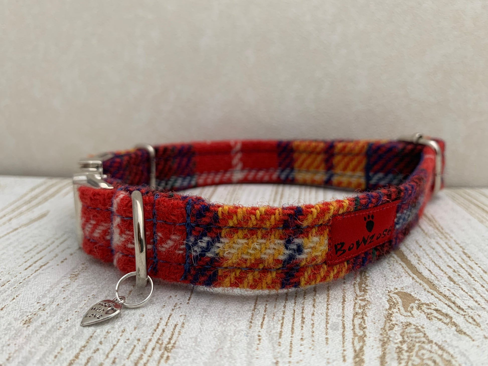 (Bute) Harris Tweed Dog Collar - Tartan - BOWZOS