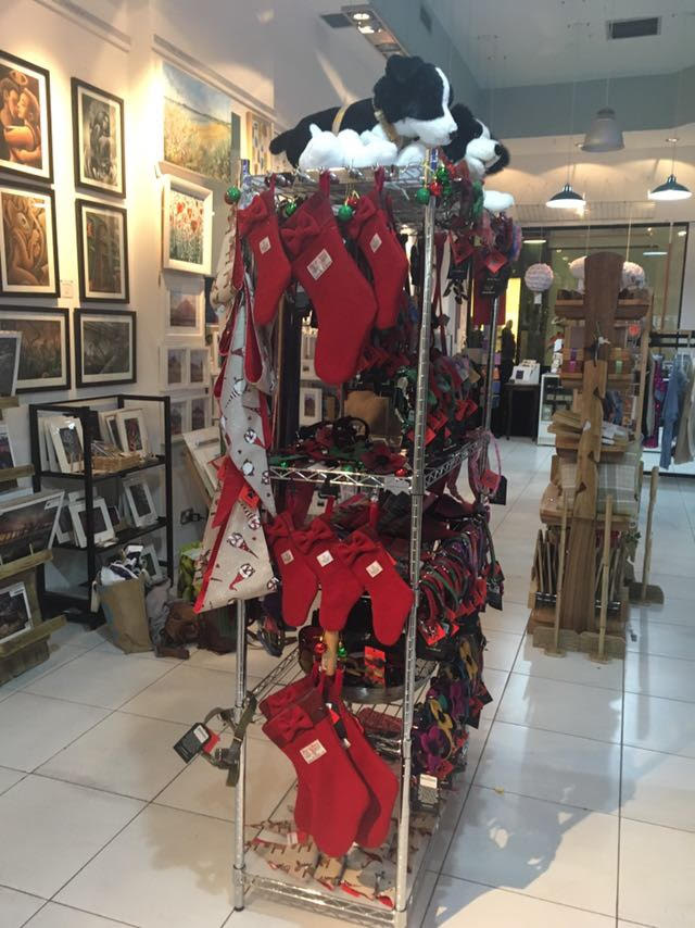 Bowzos Harris Tweed Christmas Stocking with Bow - Red - BOWZOS